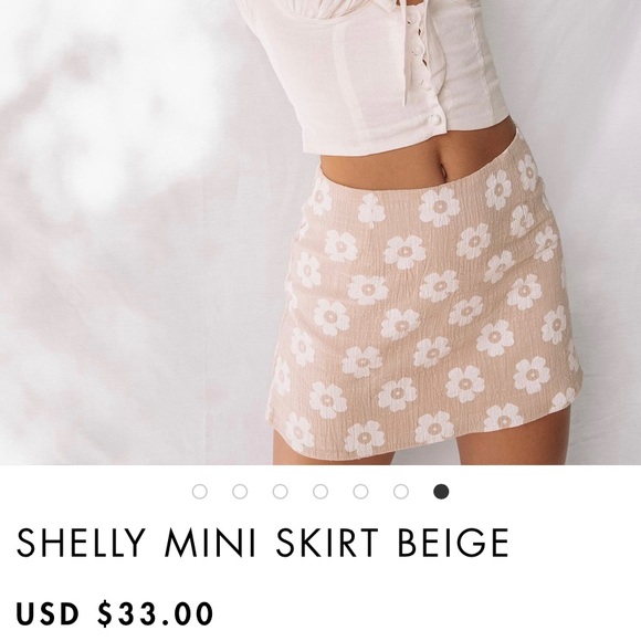 NWOT Princess Polly Shelly mini-skirt beige - Picture 4 of 5